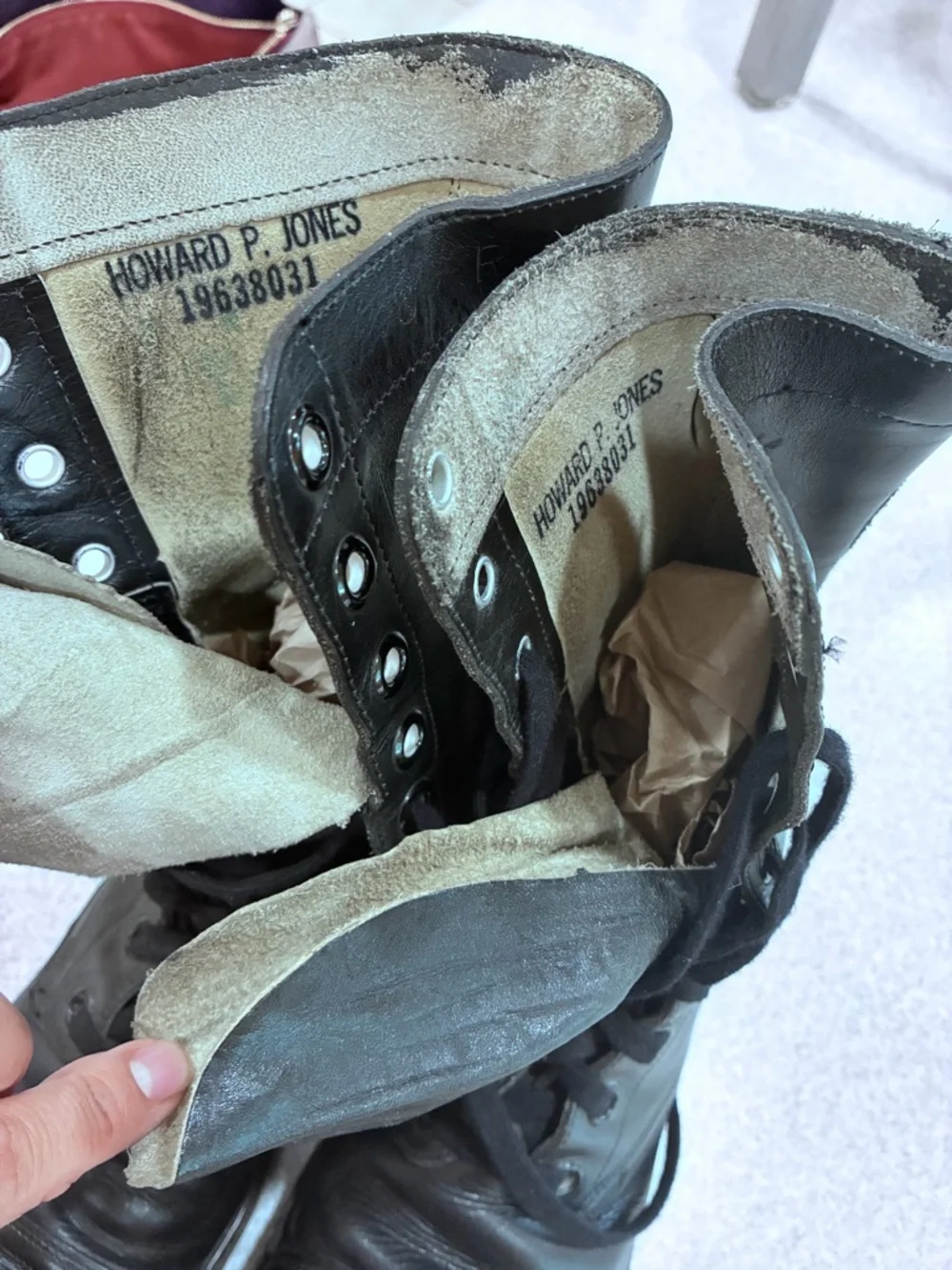 Vintage BFG BF Goodrich Military Combat Boots Black Leather 60s Size 8